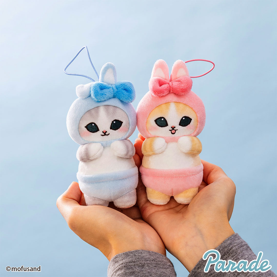 Japan Mofusand | Mofusand Cat in Rabbit Custome Cute Plush Doll Keychain - Kawaii items Room Decoration Doll
