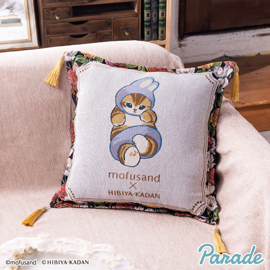 Japan Mofusand X Hibiya-Kadan| Mofusand Cat Flower Garden Knitting Cushion - Kawaii items Room Decoration