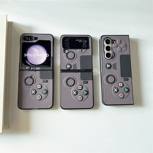 Japan Style Game Console | Vintage Dark Purple - Phone Case Samsung Galaxy Z Flip 4 5 Fold 4 5 KawaiiGiftLand