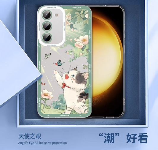Japan Style Cute Cat Style | Relax Happy Cat Part2 Cat on Swings - Phone Case Samsung Galaxy S26 S25 S24 S23 S22 S21 FE Ultra Edge