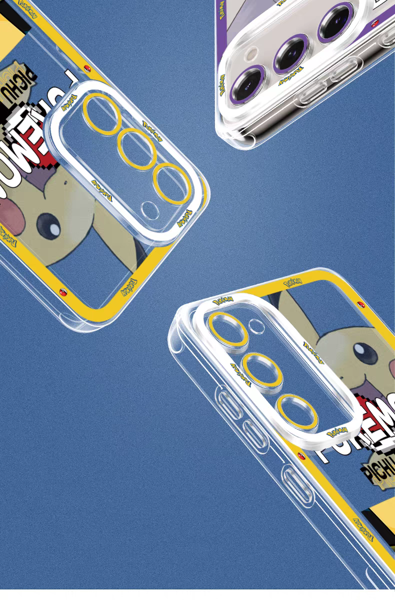 Japan Cartoon Pokemon Half Face Version | Gastly Gengar - Phone Case Samsung Galaxy S25 S24 S23 S22 S21 FE Ultra Edge