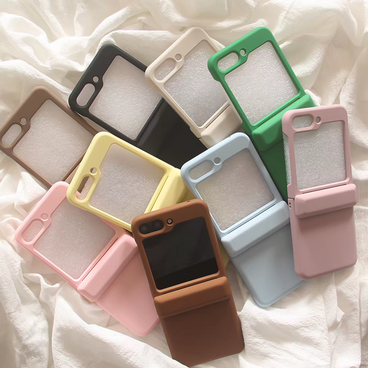 Korea Style Simple Fashion Card Holder Style | Matt 9 Colours - Phone Case Samsung Galaxy Z Flip 4 5 6 7 W24 W23