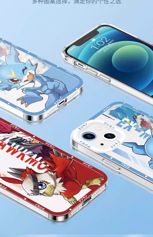 Anime Digimon Digital Monster Version | V-mon Wormmon Armadimon Tailmon Patamon Hawkmon - iPhone Case 7 8 PLUS SE2 XS XR X 11 12 13 14 15 16 17 Pro Promax 12mini 13mini