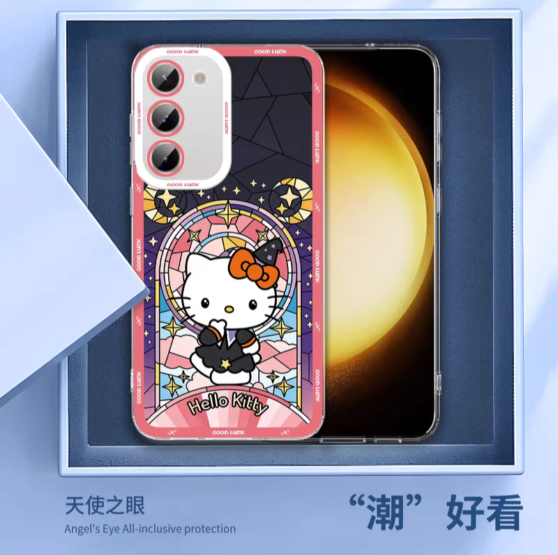 Japan Cartoon Halloween Glass Window Version | Kuromi - Phone Case Samsung Galaxy S25 S24 S23 S22 S21 FE Ultra Edge