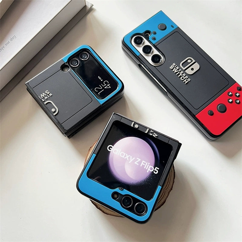 Japan Style Game Console | Switch Red & Blue - Phone Case Samsung Galaxy Z Flip 4 5 Fold 4 5 KawaiiGiftLand
