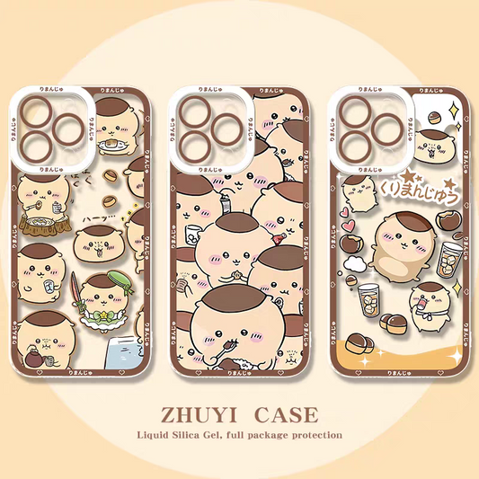 Japanese Cartoon Chiikawa | Full Big Kurimanju - iPhone Case 6 7 8 PLUS SE2 XS XR X 11 12 13 14 15 16 16e 17 Pro Promax 12mini 13mini
