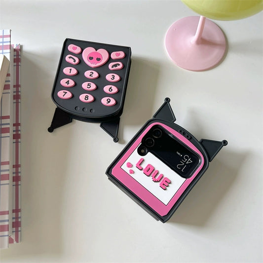 Japanese Cartoon | Kuromi Shape Mobile - Phone Case Samsung Galaxy Z Flip 3 4 5