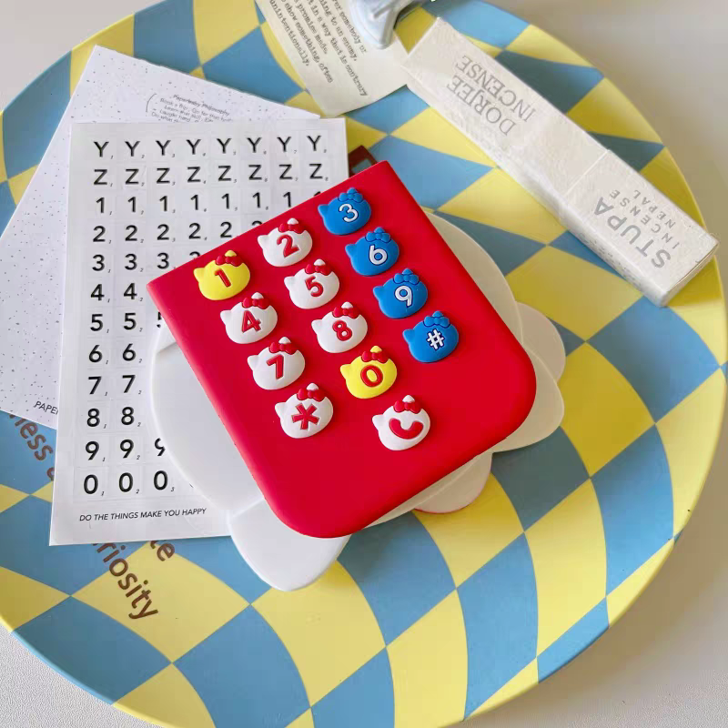 Cute Cartoon Mobile Style | Hello Kitty Red & Blue - Phone Case Samsung Galaxy Z Flip 3 4 5 6 KawaiiGiftLand