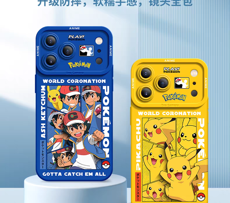 Japanese Cartoon Pokemon Silicone Case World Coronation | Gengar - iPhone Case 6 7 8 PLUS SE2 XS XR X 11 12 13 14 15 16 16e 17 Pro Promax 12mini 13mini