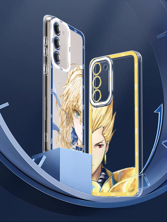 Japanese Anime Fate Stay Night Half Big Face Drawing Style | Gilgamesh - Phone Case Samsung Galaxy S25 S24 S23 S22 S21 FE Ultra Edge