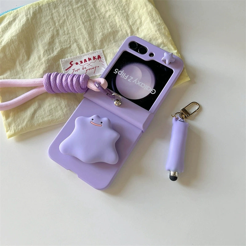 Japanese Cartoon Pokemon | Ditto Purple with Phone Stand - Phone