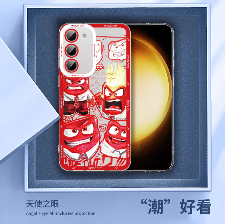 Cartoon Character Colour Kids | Full Screen Red Anger - Phone Case Samsung Galaxy S25 S24 S23 S22 S21 FE Ultra Edge