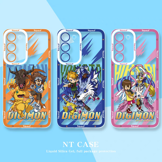 Japanese Cartoon Digimon Adventure Digital Monster Clean Case | 1st Generation 8 Characters with Digimon - Phone Case Samsung Galaxy S26 S25 S24 S23 S22 S21 FE Ultra Edge