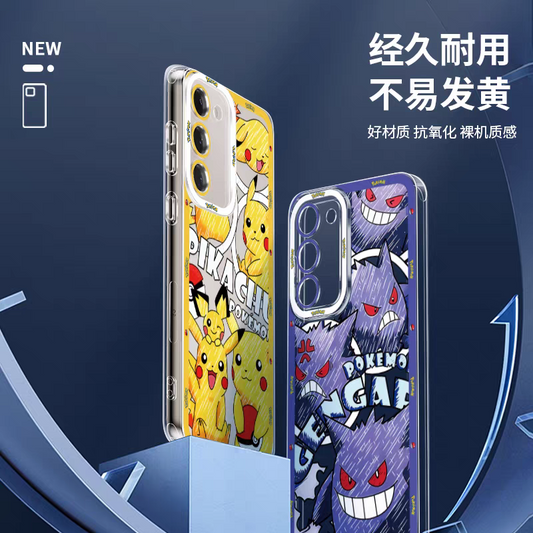 Japan Cartoon Pokemon All Drawing Version | Pikachu Gengar Squirtle Snoriax Psyduck Bulbasaur - Phone Case Samsung Galaxy S26 S25 S24 S23 S22 S21 FE Ultra Edge