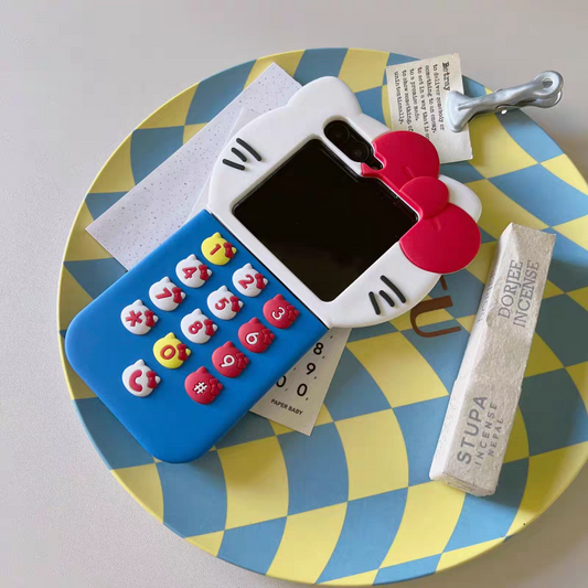 Cute Cartoon Mobile Style | Hello Kitty Red & Blue - Phone Case Samsung Galaxy Z Flip 3 4 5 6 KawaiiGiftLand