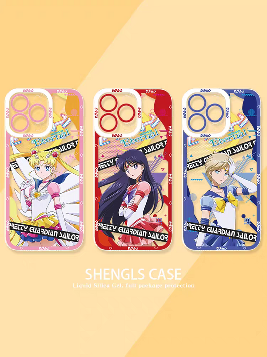 Japanese Cartoon Sailor Girl Eternal Version | Sailor Saturn Chibi Moon Usagi - Sailormoon iPhone Case PLUS SE2 11 12 13 14 15 16 16e 17 17e Pro Promax 12mini 13mini