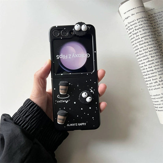 Japan Style | Dusty Ball & Coffee - Phone Case Samsung Galaxy Z Flip 4 5 KawaiiGiftLand