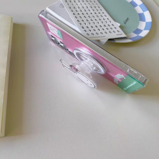 Japan Cartoon Magnetic Case | White Rabbit with Scarf and Ribbon - Phone Case Samsung Galaxy S25 S24 S23 Plus Ultra KawaiiGiftLand