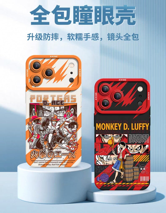 Japanese Cartoon One Piece Silicone Case Gear Forms Version | Luffy Zoro Sanji Usopp Chopper Franky Brook Robin - iPhone Case PLUS SE2 XS XR X 11 12 13 14 15 16 16e 17 17e Pro Promax 12mini 13mini