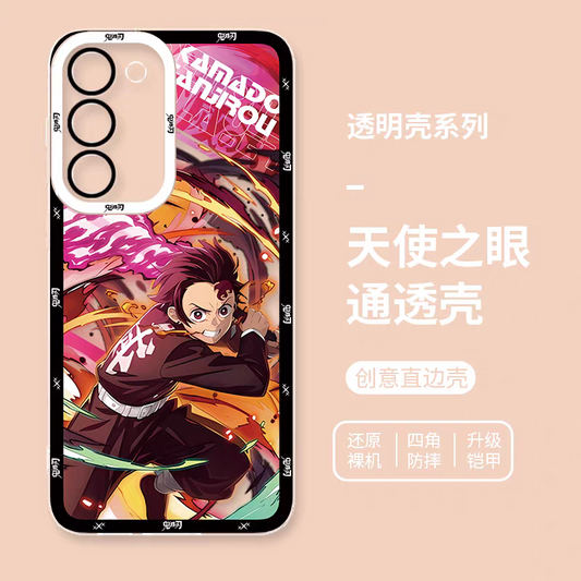 Japanese Anime Kimetsu no Yaiba Demon Slayer Anime Fighting Style Version 2 | Tanjiro Nezuko Zenitsu Inosuke Giyuu Rengoku Muichiro Sanemi - Phone Case Samsung Galaxy S26 S25 S24 S23 S22 S21 FE Ultra Edge