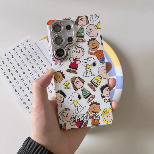 Japanese Cartoon | White Dog with friends Charlie Sally Linus - Phone Case Samsung Galaxy S25 S24 S23 Ultra KawaiiGiftLand