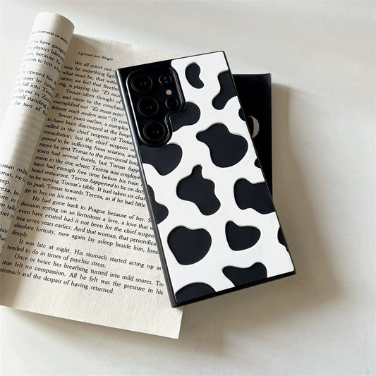 Cute Animals | 3D Milk Cow Pattern - Phone Case Samsung Galaxy S24 S23 Ultra KawaiiGiftLand