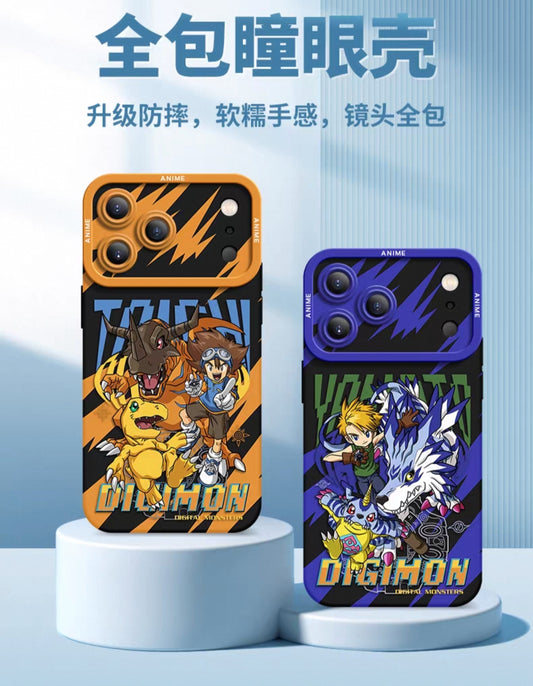 Japanese Cartoon Digimon Adventure Digital Monster Silicone Case | 1st Generation 8 Characters with Digimon - iPhone Case 6 7 8 PLUS SE2 XS XR X 11 12 13 14 15 16 16e 17 Pro Promax 12mini 13mini