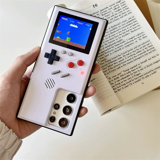 Cute Cartoon Game Consoles Phone Case | Vintage White & Black - Phone Case Samsung Galaxy S25 S24 S23 S22 S21 Ultra