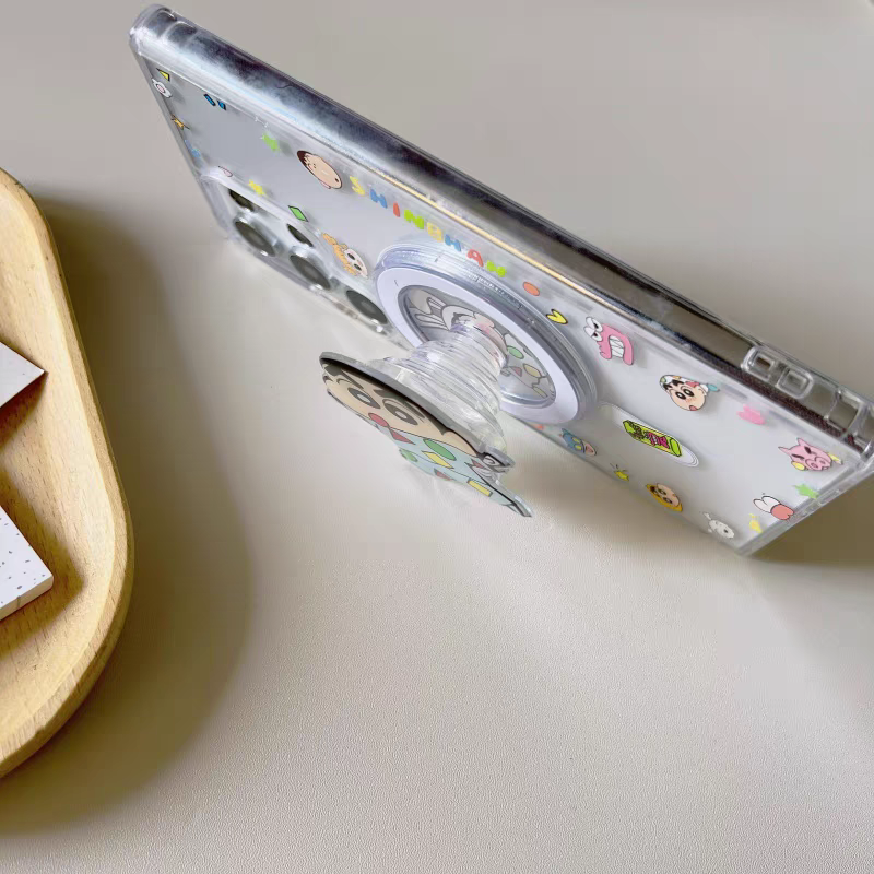 Japan Anime Magnetic Case with Phone Stand | Pajamas & Snacks Crayon Boy - Phone Case Samsung Galaxy S25 S24 S23 S22 Ultra KawaiiGiftLand