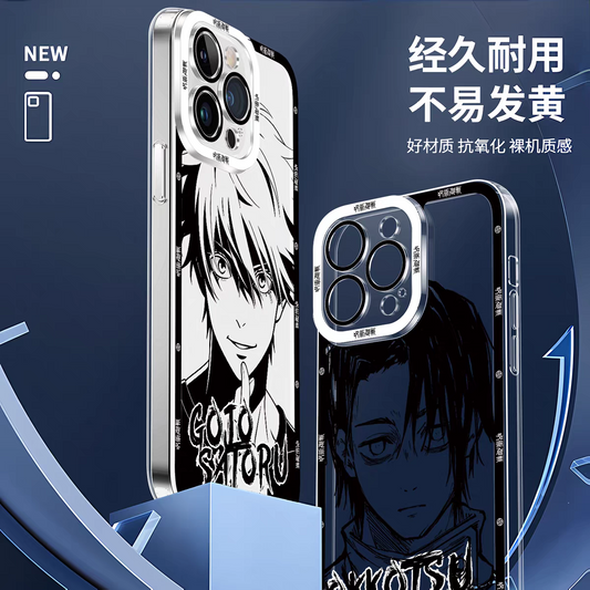 Japanese Anime Jujutsu Kaisen Black & White Drawing Style | Satoru Yuta Yuji Syomen Toji Megumi Kenjaku - iPhone Case PLUS SE2 XS XR X 11 12 13 14 15 16 16e 17 17e Pro Promax 12mini 13mini
