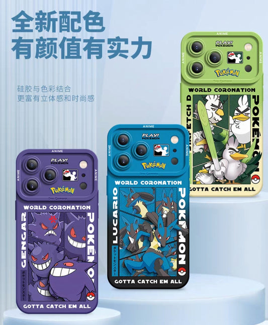 Japanese Cartoon Pokemon Silicone Case World Coronation | Charizard - iPhone Case 6 7 8 PLUS SE2 XS XR X 11 12 13 14 15 16 16e 17 Pro Promax 12mini 13mini