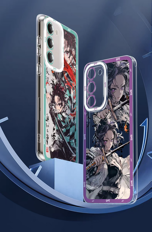 Japanese Anime Kimetsu no Yaiba Demon Slayer Fighting Drawing Style | Tanjiro Nezuko Muichiro Zenitsu Inosuke Sanemi Gyoumei Yoriichi Tsugikuni - Phone Case Samsung Galaxy S26 S25 S24 S23 S22 S21 FE Ultra Edge
