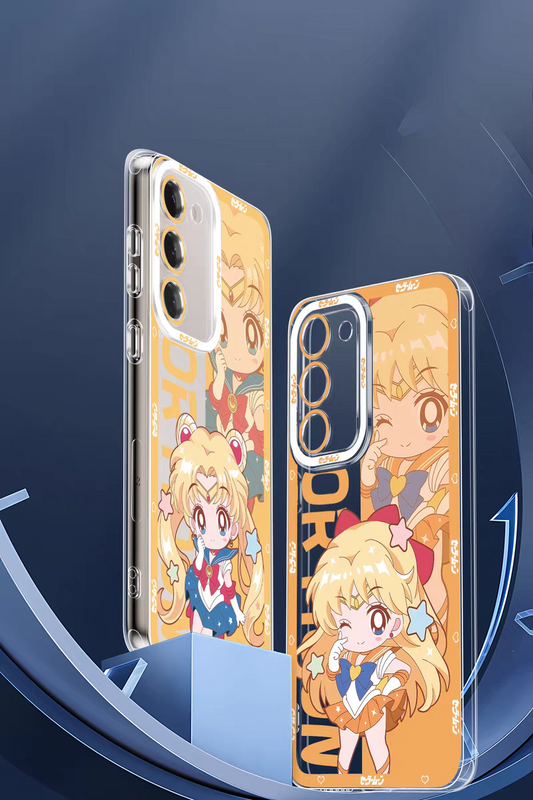 Japanese Cartoon Sailor Girl Cute Style | Sailor Saturn Chibi Moon Usagi - Sailormoon Phone Case Samsung Galaxy S26 S25 S24 S23 S22 S21 FE Ultra Edge