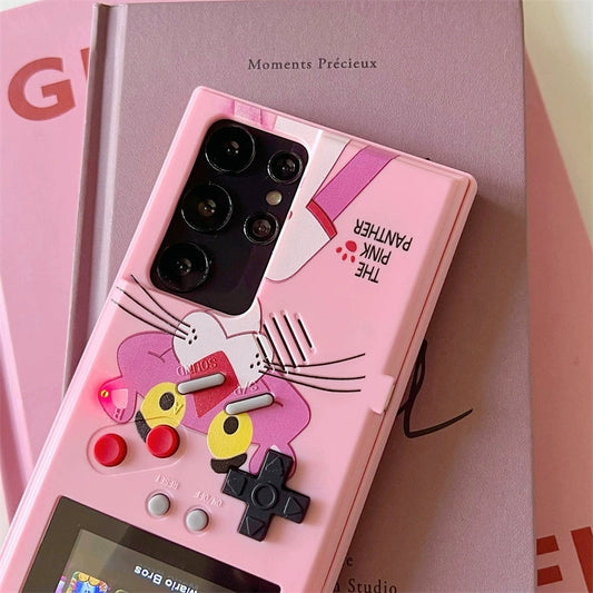 Cute Cartoon Game Consoles Phone Case | Pink Panther - Phone Case Samsung Galaxy S25 S24 S23 S22 S21 Ultra KawaiiGiftLand