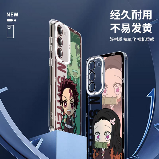 Japanese Anime Kimetsu no Yaiba Demon Slayer | Cute Style Tanjiro - Phone Case Samsung Galaxy S25 S24 S23 S22 S21 FE Ultra