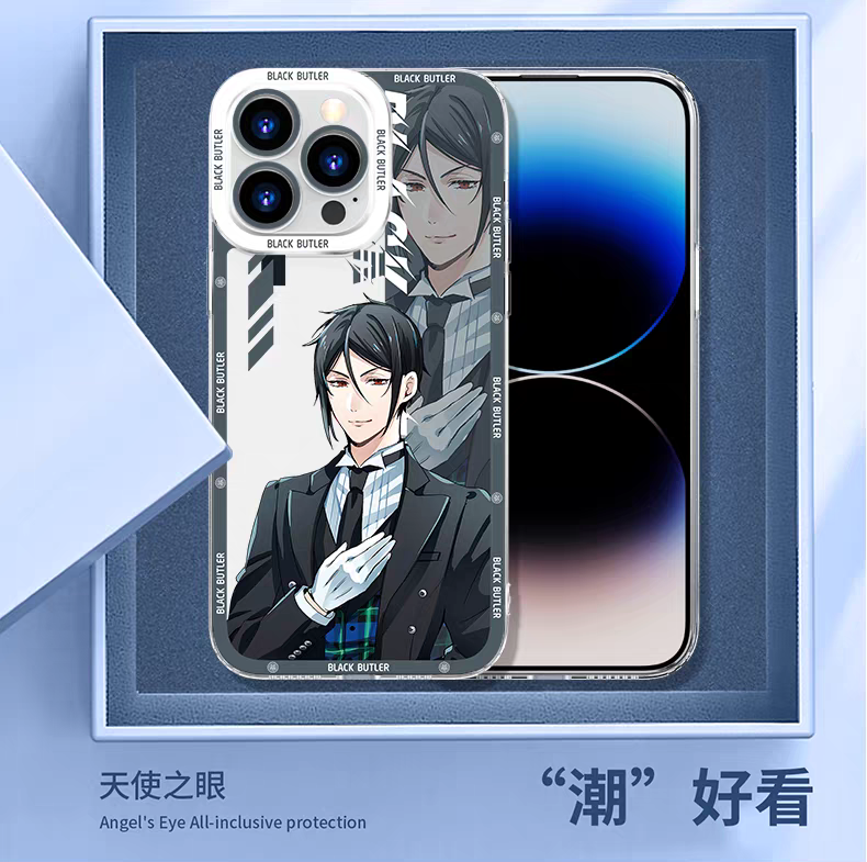 Japanese Anime Black Butler Kuro Shitsuji | Ciel Phantomhive & Sebastian 8 Styles - iPhone Case 7 8 PLUS SE2 XS XR X 11 12 13 14 15 16 16e 17 17e Pro Promax 12mini 13mini