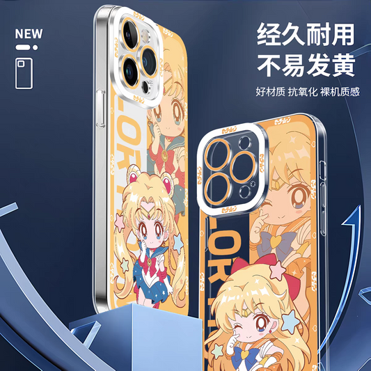 Japanese Cartoon Sailor Girl | Cute Style Sailor Pluto - Sailormoon iPhone Case 6 7 8 PLUS SE2 XS XR X 11 12 13 14 15 16 16e 17 Pro Promax 12mini 13mini