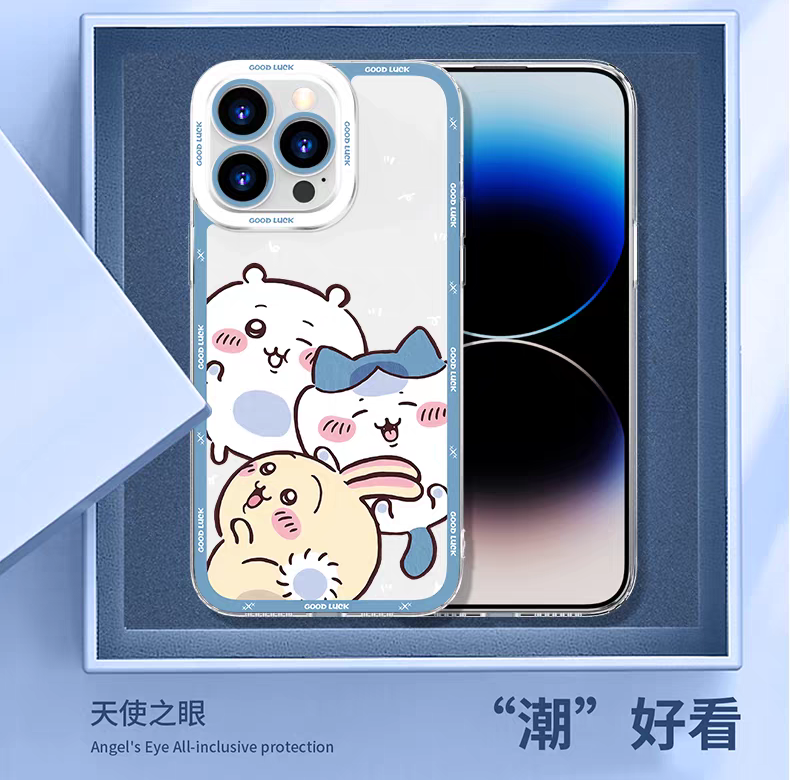 Japanese Cartoon Chiikawa | Kawaii Sweets Chiikawa Pink Good Luck - iPhone Case 6 7 8 PLUS SE2 XS XR X 11 12 13 14 15 16 16e 17 Pro Promax 12mini 13mini