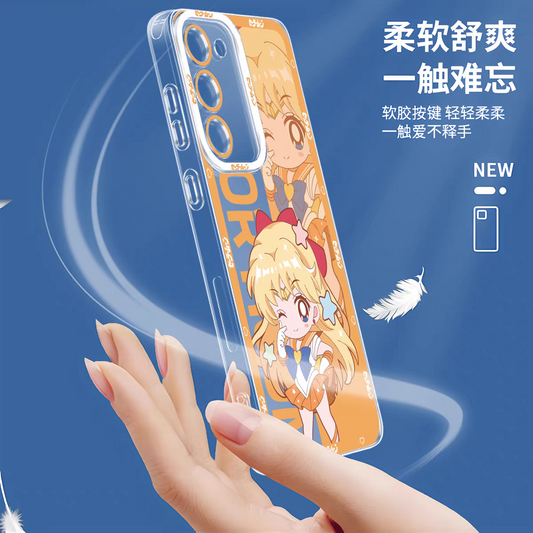 Japanese Cartoon Sailor Girl Cute Style | Sailor Moon Mercury Mars Jupiter Venus Uranus Neptune Pluto - Sailormoon Phone Case Samsung Galaxy S26 S25 S24 S23 S22 S21 FE Ultra Edge