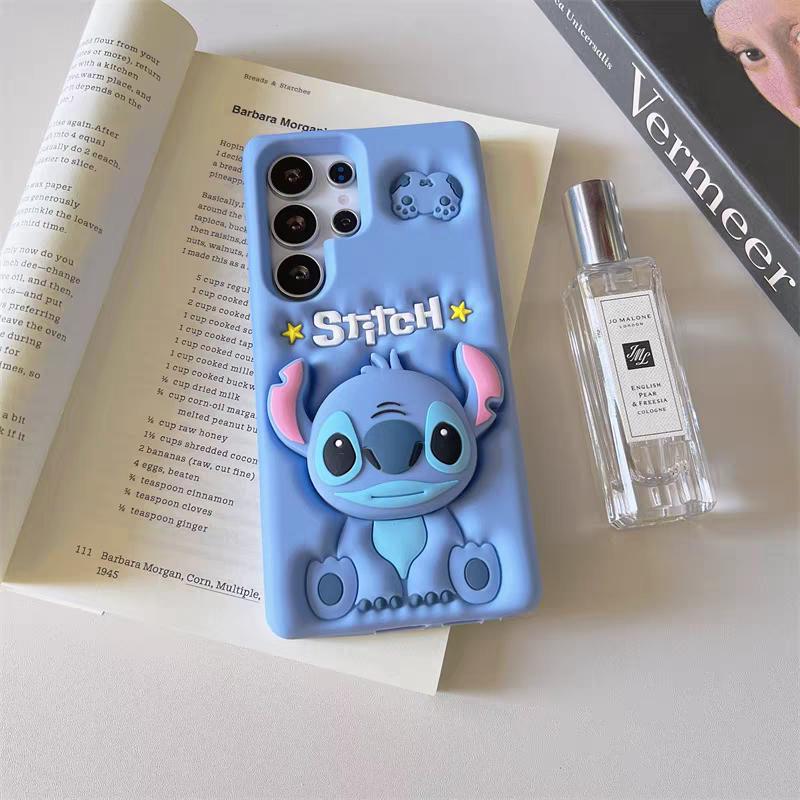 Cartoon Silicone Phone Case | Stitch with Phone Stand Cartoon Silicone Phone Case | Stitch with Phone Stand