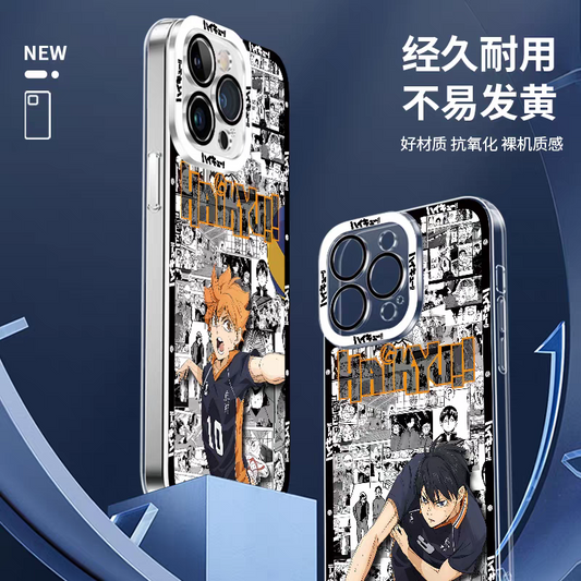 Japanese Anime Haikyu!! Comic with Anime Style | Hinata Shoyo - iPhone Case PLUS SE2 XS XR X 11 12 13 14 15 16 17 Pro Promax 12mini 13mini