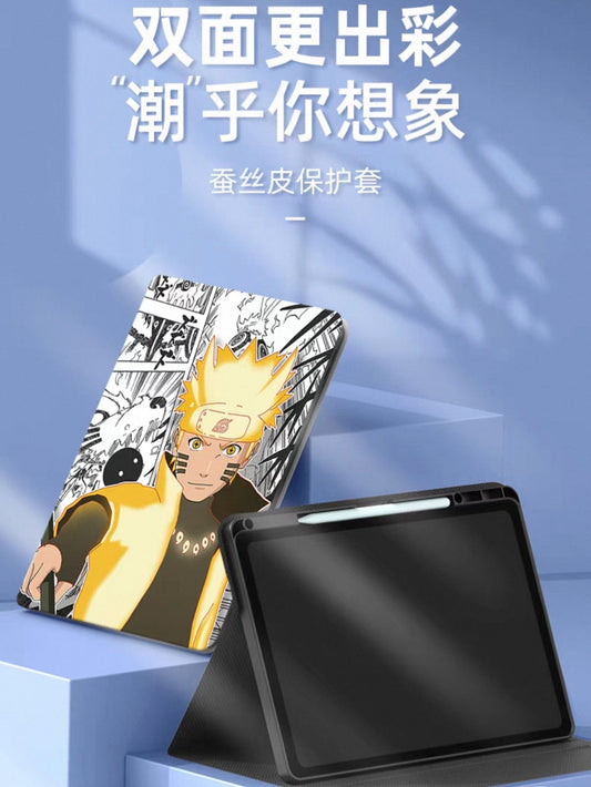 Japanese Anime Naruto Ninja Comic Anime Style Protect Case with Pen Holder | Naruto Kurama Sasuke Pain Itachi Tobi - iPad Mini 4,5,6,7 / iPad Air / iPad Pro 2025 2024 2022 2021 2020 2018