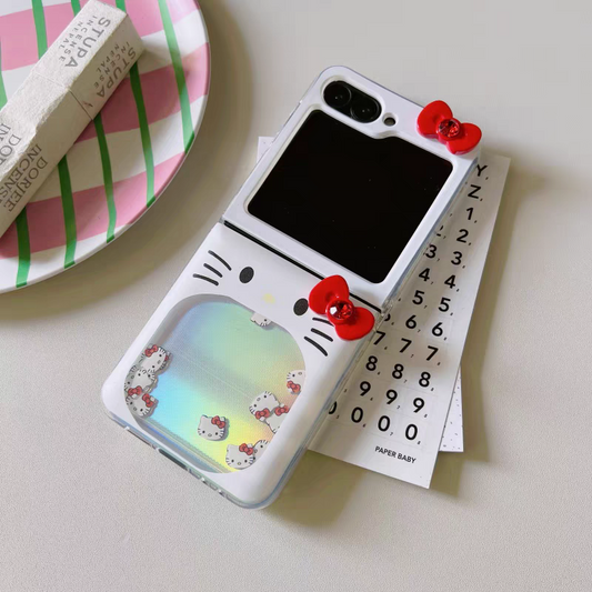 Cute Cartoon Fun & Playful Case | Hello Kitty - Phone Case Samsung Galaxy Z Flip 3 4 5 6 KawaiiGiftLand