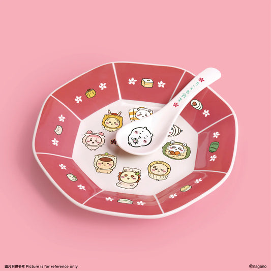 ChiiKawa Yum Cha Limited Series | ChiiKawa Hachiware Usagi Momonga Kurimanju Rakko Shisa Cute Yum Cha Collection Ceramic Plate Set - Kawaii items Room Decoration