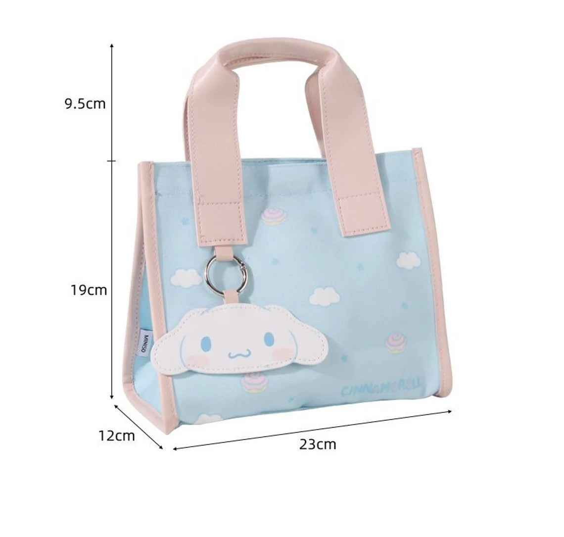 Sanrio Cinnamoroll My Melody Kuromi Lunch Handbag with Character Accessory Small Tote Bag KawaiiGiftLand