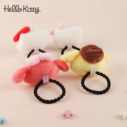 Sanrio Big Plush Hair Tie Hello Kitty My Melody Cinnamoroll Pompompurin KawaiiGiftLand
