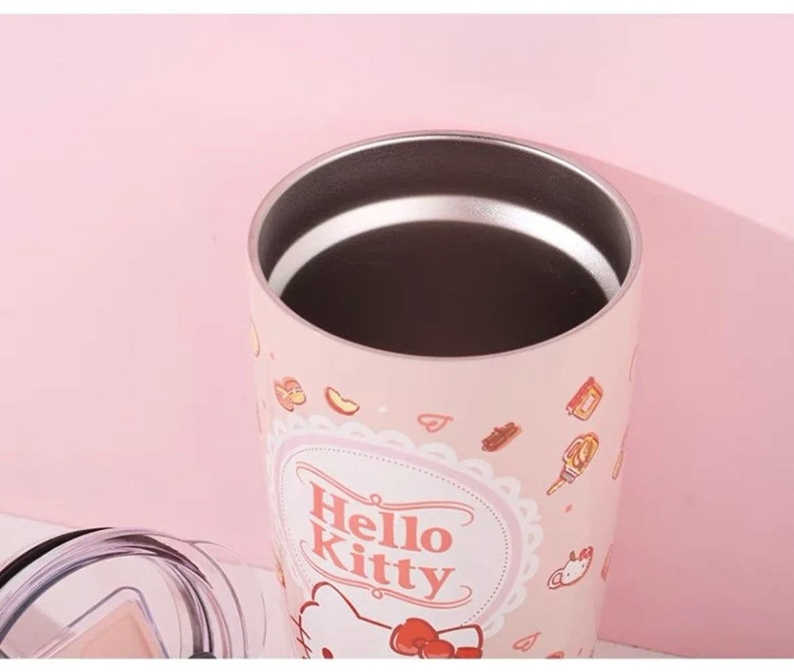 Sanrio My Melody Kuromi Cinnamoroll Hello Kitty with Fruity Insulated Tumbler with Straw Warm Cool Lovely Cup KawaiiGiftLand