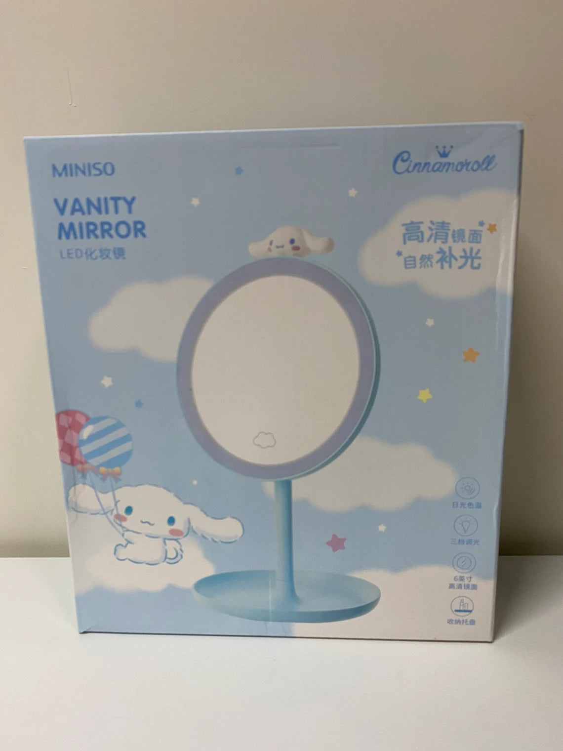 Sanrio Cinnamoroll Vanity Mirror with LED Light KawaiiGiftLand