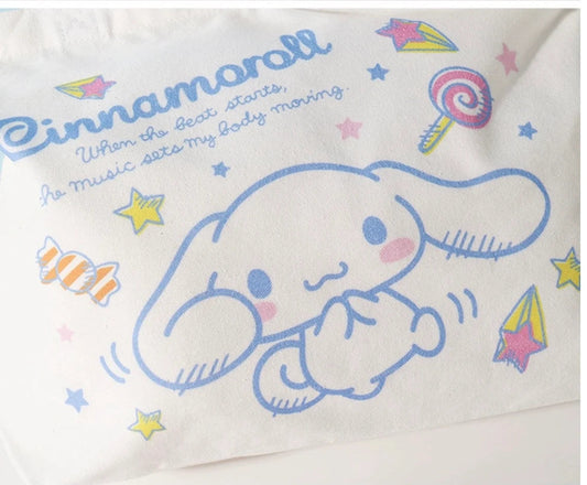 Sanrio Cinnamoroll Tote Bag with Zipper KawaiiGiftLand