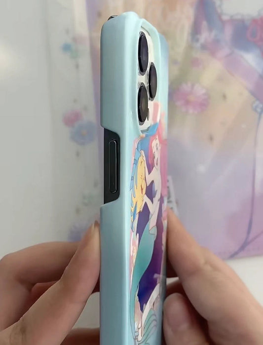 Mermaid Girl Ariel with friend Princess iPhone Case 12 13 14 15 Pro Promax Plus KawaiiGiftLand